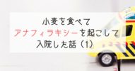 小麦アレルギーの私が、小麦を食べてアナフィラキシーを起こして入院した話【その1】